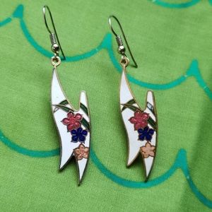 Retro vintage cloissoné earrings